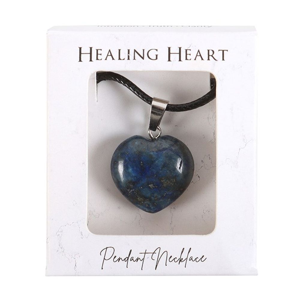 Lapis Lazuli Healing Crystal Heart Necklace - ScentiMelti  Lapis Lazuli Healing Crystal Heart Necklace