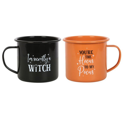 Set of 2 Witchy Enamel Mugs - ScentiMelti Home Fragrance, Beauty & Gifts UK