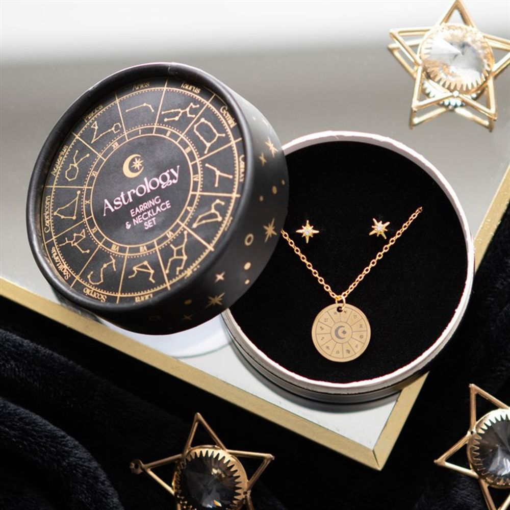 Astrology Wheel Earring and Necklace Set - ScentiMelti  Astrology Wheel Earring and Necklace Set