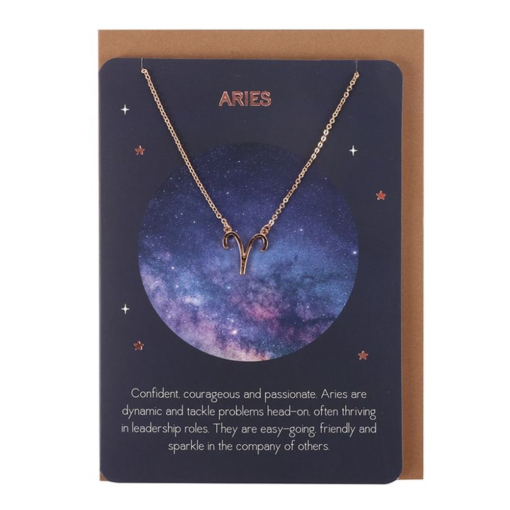 Aries Zodiac Necklace Card - ScentiMelti  Aries Zodiac Necklace Card