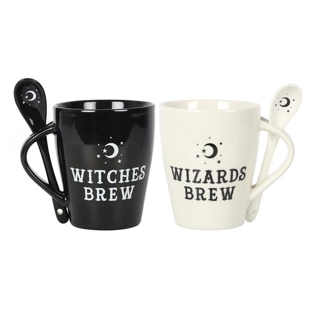 Witch and Wizard Couples Mug and Spoon Set - ScentiMelti  Witch and Wizard Couples Mug and Spoon Set