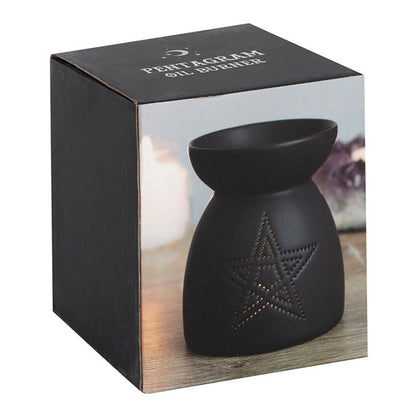 Black Pentagram Cut Out Oil Burner - ScentiMelti  Black Pentagram Cut Out Oil Burner