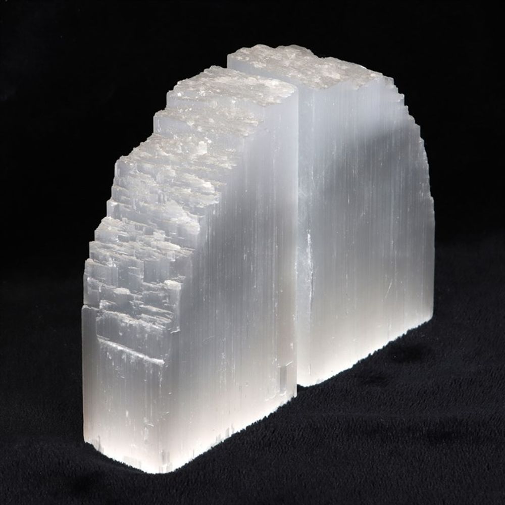 Selenite Crystal Bookends - ScentiMelti  Selenite Crystal Bookends