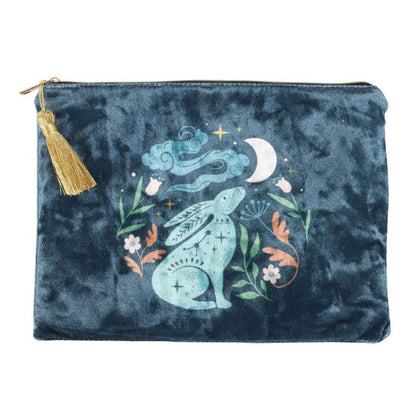 Midnight Hare Velvet Makeup Bag - ScentiMelti Home Fragrance, Beauty & Gifts UK