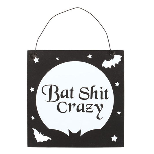 10cm Bat Shit Crazy Hanging Sign - ScentiMelti  10cm Bat Shit Crazy Hanging Sign