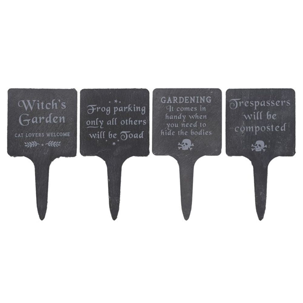 Set of 4 Slate Gothic Garden Signs - ScentiMelti  Set of 4 Slate Gothic Garden Signs