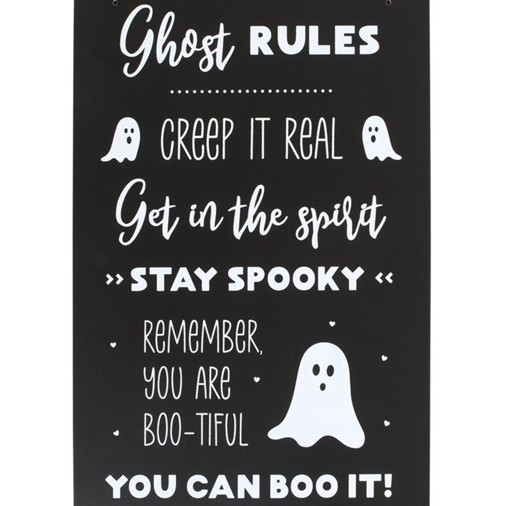 30cm Ghost Rules Hanging Sign - ScentiMelti  30cm Ghost Rules Hanging Sign