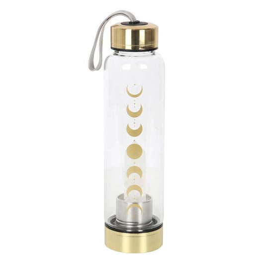 Quartz Moon Phase Glass Water Bottle - ScentiMelti  Quartz Moon Phase Glass Water Bottle