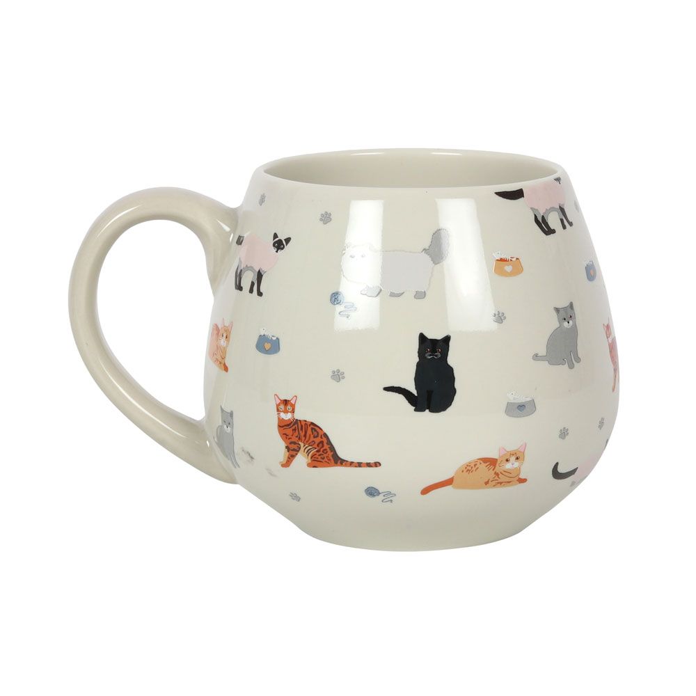 Cat Print Rounded Mug - ScentiMelti Home Fragrance, Beauty & Gifts UK