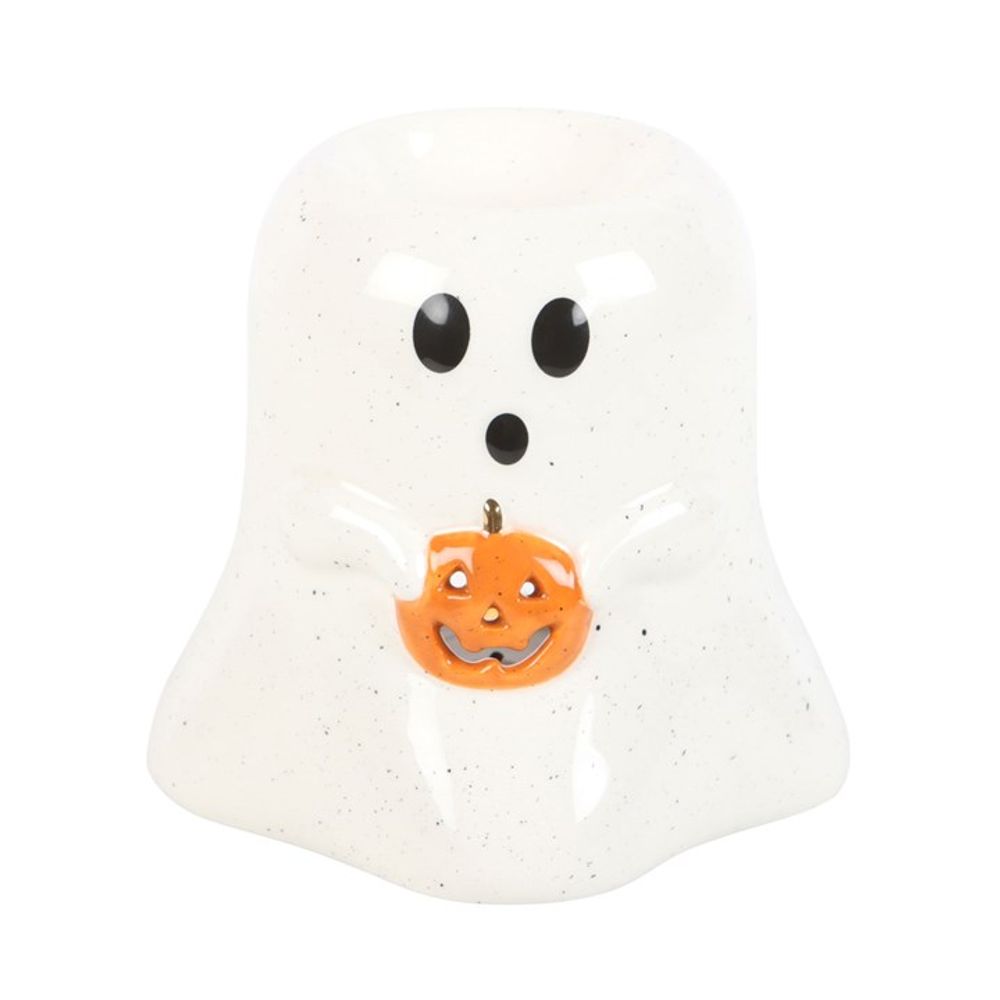 Ghost Shaped Oil Burner with Pumpkin - ScentiMelti  Ghost Shaped Oil Burner with Pumpkin