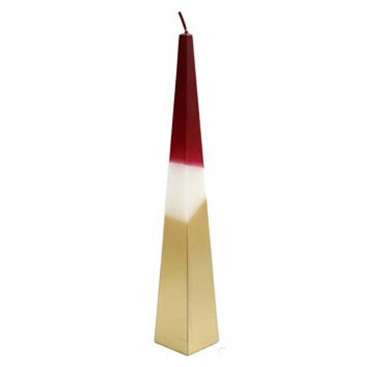 32cm Red and Gold Pyramid Candle - ScentiMelti Home Fragrance, Beauty & Gifts UK