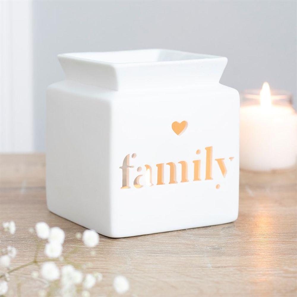 White Family Cut Out Oil Burner - ScentiMelti  White Family Cut Out Oil Burner