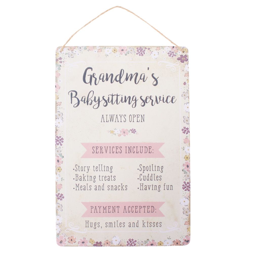 Grandma's Babysitting Service Sign - ScentiMelti Home Fragrance, Beauty & Gifts UK