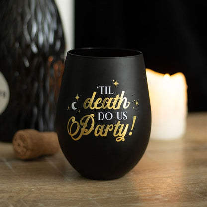 Til Death Do Us Party Stemless Wine Glass - ScentiMelti  Til Death Do Us Party Stemless Wine Glass