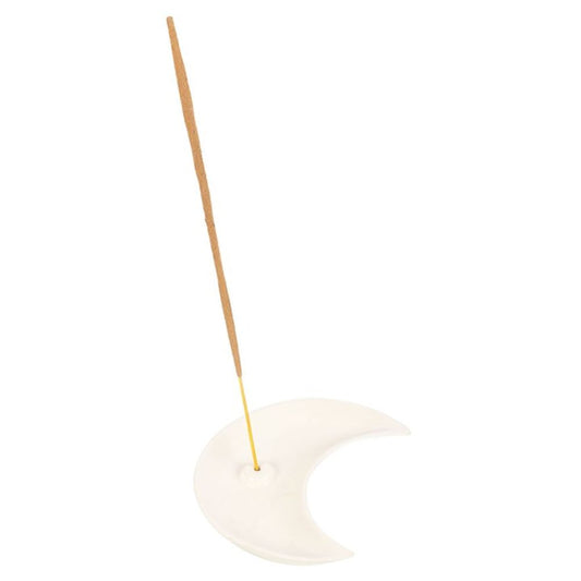White Crescent Moon Incense Stick Holder
