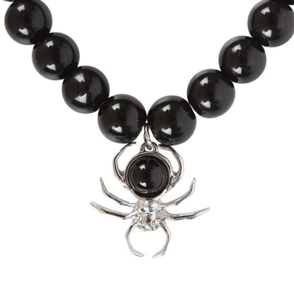 Spider Black Obsidian Beaded Bracelet - ScentiMelti  Spider Black Obsidian Beaded Bracelet