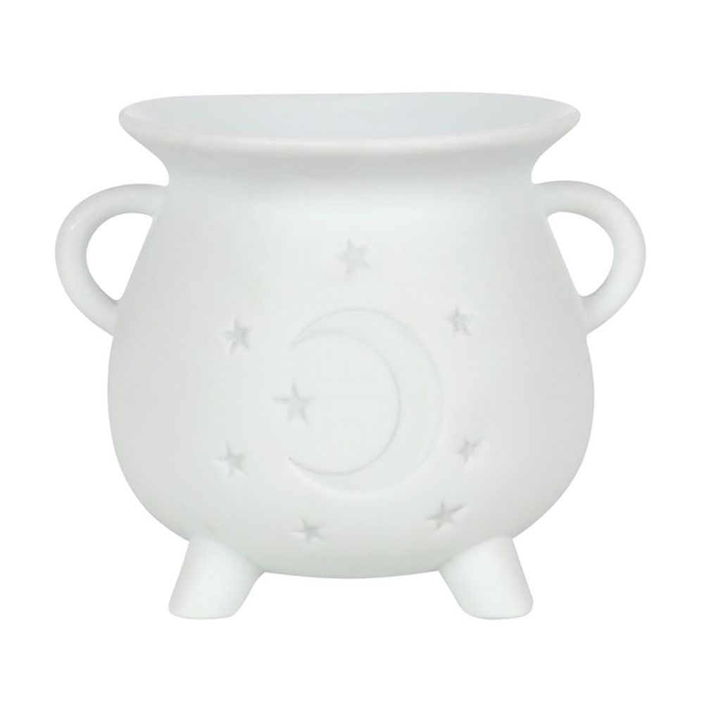 White Mystical Moon Cauldron Oil Burner - ScentiMelti  White Mystical Moon Cauldron Oil Burner