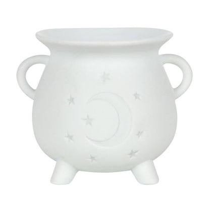 White Mystical Moon Cauldron Oil Burner - ScentiMelti  White Mystical Moon Cauldron Oil Burner