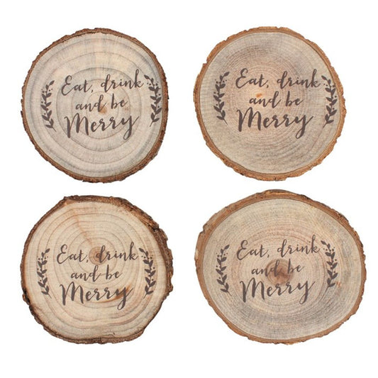 Set of 4 Printed Log Coasters - ScentiMelti  Set of 4 Printed Log Coasters