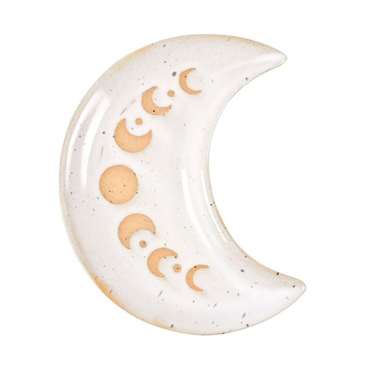 12cm Moon Phase Crescent Ceramic Trinket Tray - ScentiMelti  12cm Moon Phase Crescent Ceramic Trinket Tray