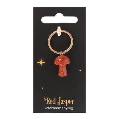 Red Jasper Crystal Mushroom Keyring - ScentiMelti  Red Jasper Crystal Mushroom Keyring