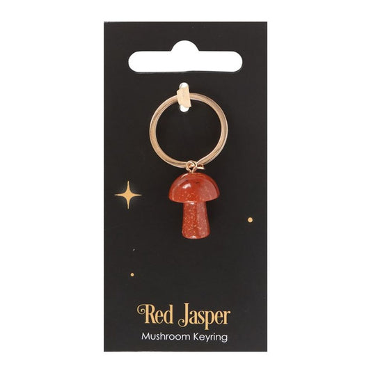 Red Jasper Crystal Mushroom Keyring - ScentiMelti  Red Jasper Crystal Mushroom Keyring