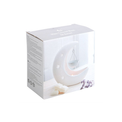 White Crescent Moon Hanging Oil Burner - ScentiMelti  White Crescent Moon Hanging Oil Burner