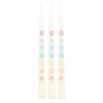 Set of 3 Chakra Balancing Taper Dinner Candles - ScentiMelti  Set of 3 Chakra Balancing Taper Dinner Candles