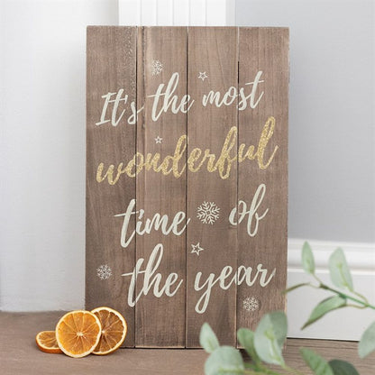 It's the Most Wonderful Time of the Year Wooden Plaque - ScentiMelti  It's the Most Wonderful Time of the Year Wooden Plaque