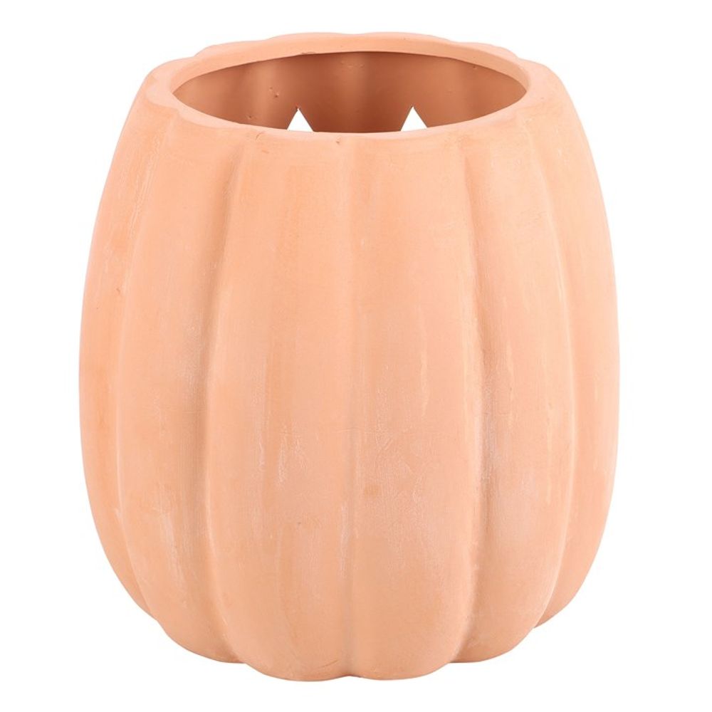 25cm Terracotta Cut Out Pumpkin Decoration - ScentiMelti  25cm Terracotta Cut Out Pumpkin Decoration