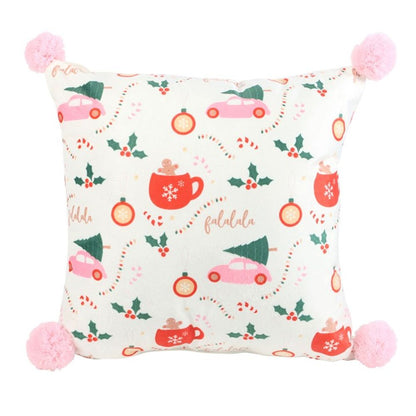 Square Sugarplum Fun Christmas Print Cushion - ScentiMelti  Square Sugarplum Fun Christmas Print Cushion