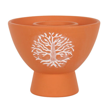 Tree of Life Terracotta Smudge Bowl - ScentiMelti  Tree of Life Terracotta Smudge Bowl