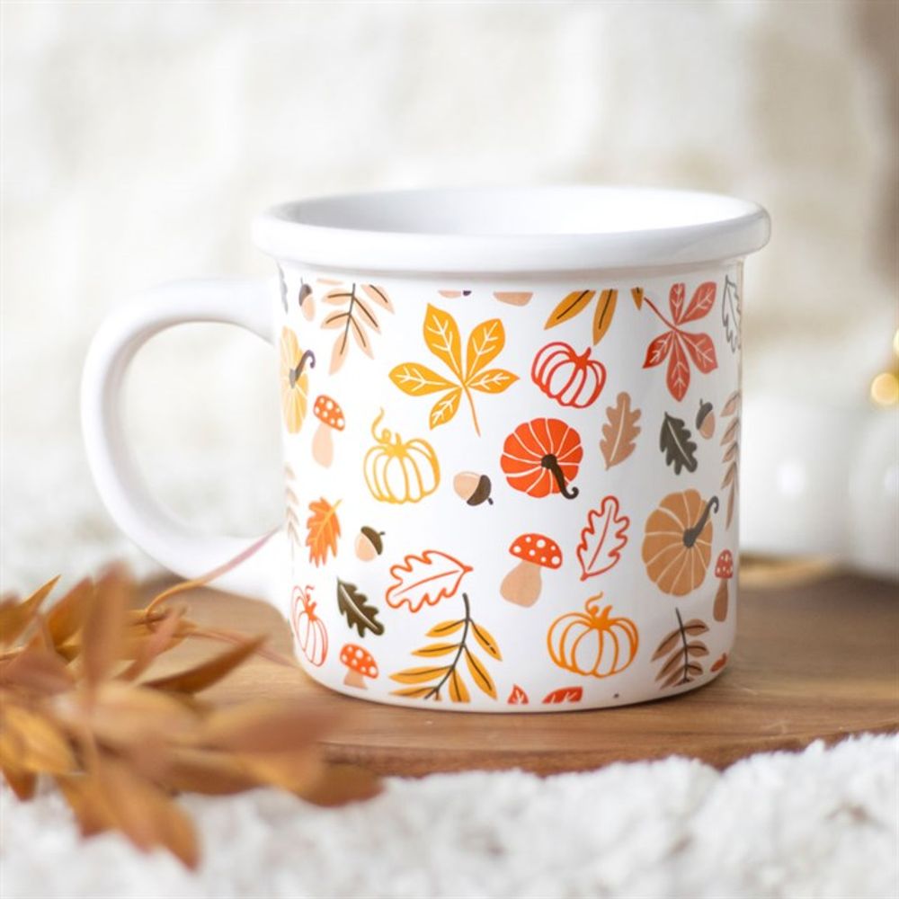 Autumn Leaves and Pumpkins Mug - ScentiMelti  Autumn Leaves and Pumpkins Mug