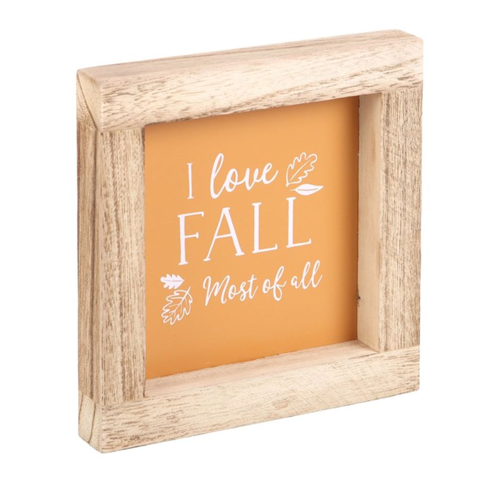 Orange I Love Fall Most of All Wooden Frame Sign - ScentiMelti  Orange I Love Fall Most of All Wooden Frame Sign