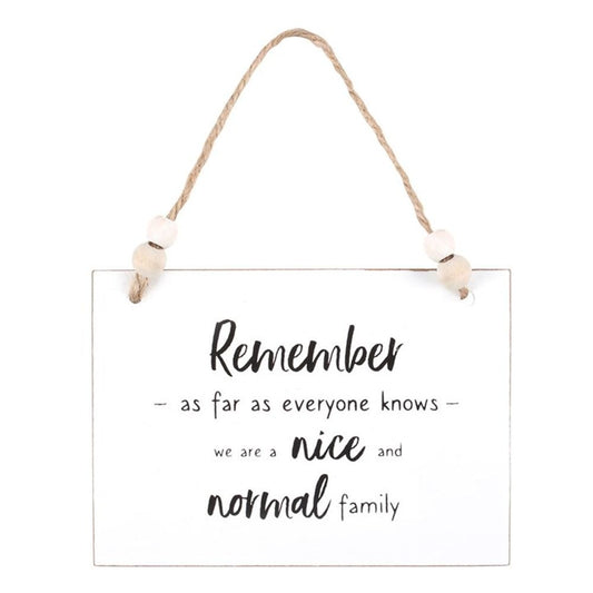 Nice And Normal Family Hanging Sign - ScentiMelti  Nice And Normal Family Hanging Sign