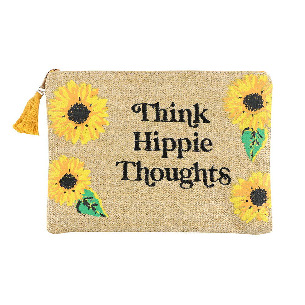 Think Hippie Thoughts Sunflower Makeup Bag - ScentiMelti Home Fragrance, Beauty & Gifts UK