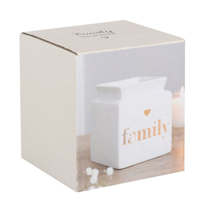 White Family Cut Out Oil Burner - ScentiMelti  White Family Cut Out Oil Burner