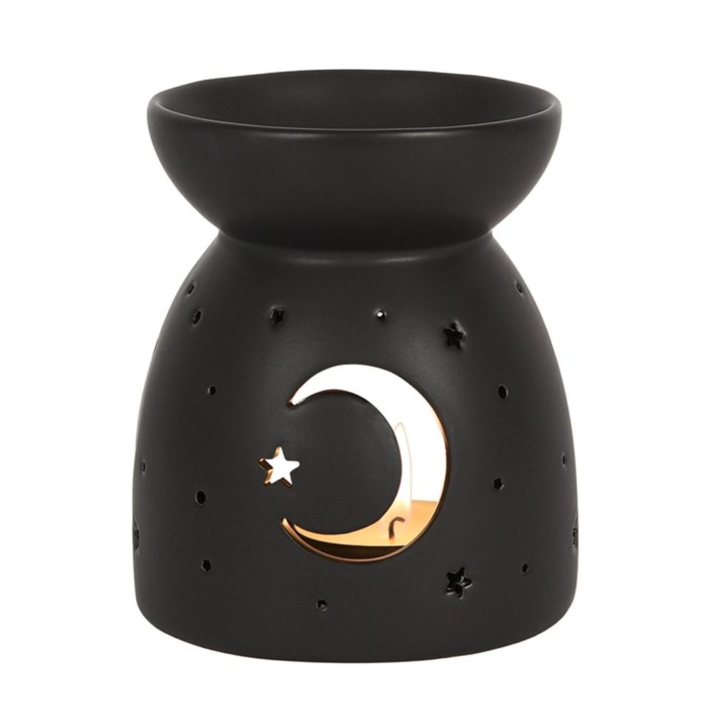 Black Mystical Moon Cut Out Oil Burner - ScentiMelti  Black Mystical Moon Cut Out Oil Burner