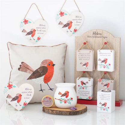 Winter Robin Square Cushion - ScentiMelti  Winter Robin Square Cushion