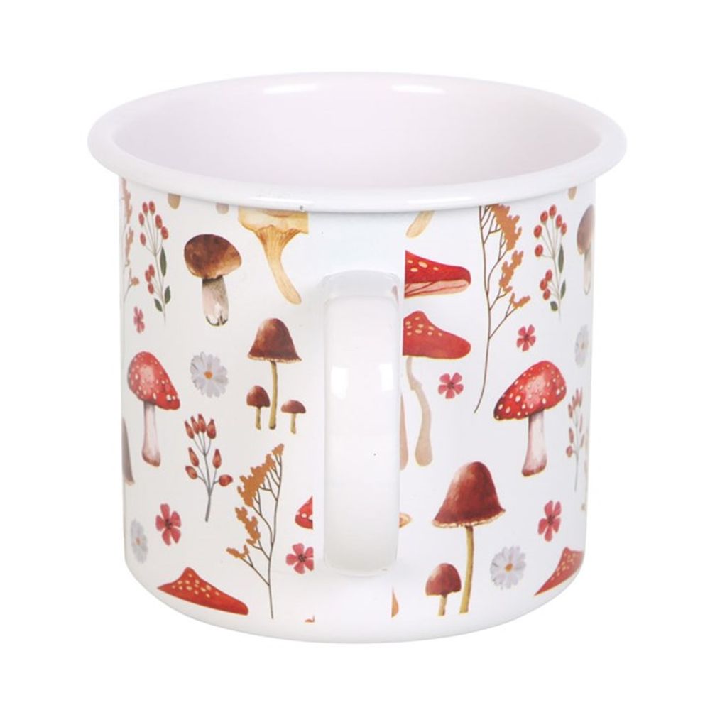 All Over Mushroom Print Enamel Mug - ScentiMelti  All Over Mushroom Print Enamel Mug