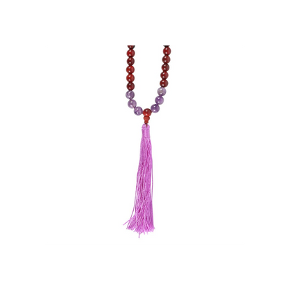 Intuition Rosewood & Amethyst Mallah Necklace - ScentiMelti  Intuition Rosewood & Amethyst Mallah Necklace