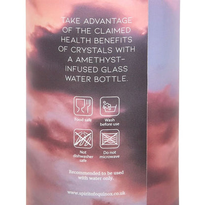 Amethyst Set Your Intention Glass Water Bottle - ScentiMelti  Amethyst Set Your Intention Glass Water Bottle