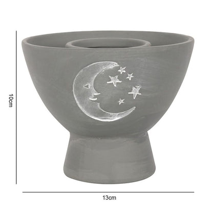 Grey Moon Terracotta Smudge Bowl - ScentiMelti  Grey Moon Terracotta Smudge Bowl