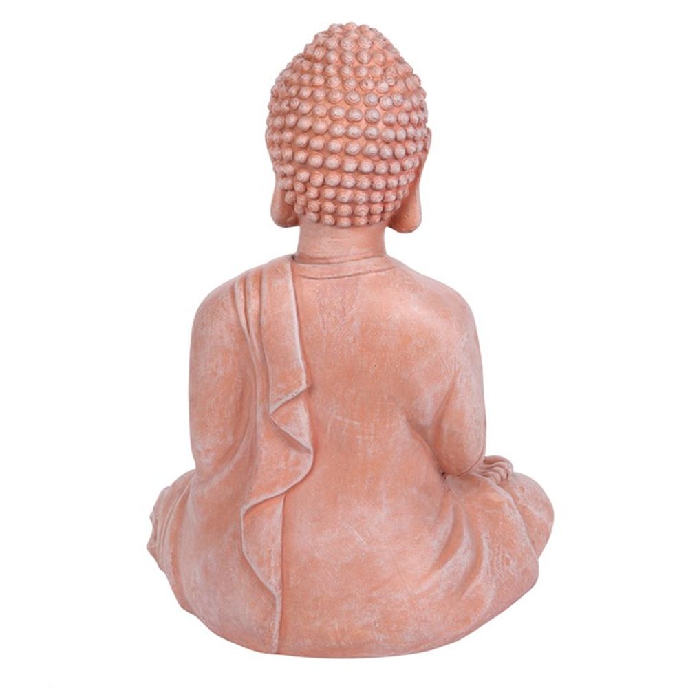 Terracotta Effect 52cm Sitting Garden Buddha - ScentiMelti  Terracotta Effect 52cm Sitting Garden Buddha