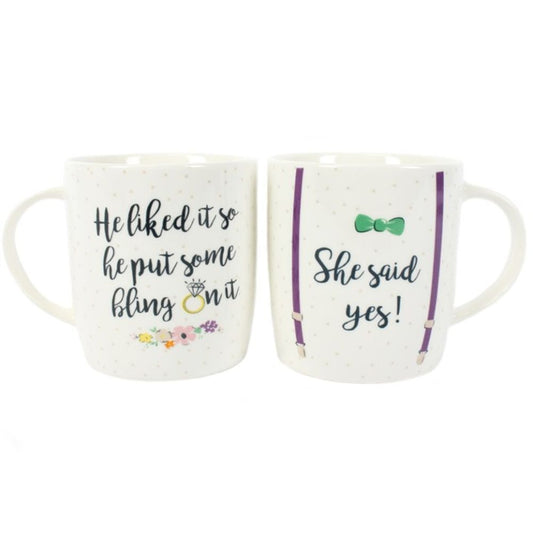 Set of 2 She Said Yes Mugs - ScentiMelti  Set of 2 She Said Yes Mugs