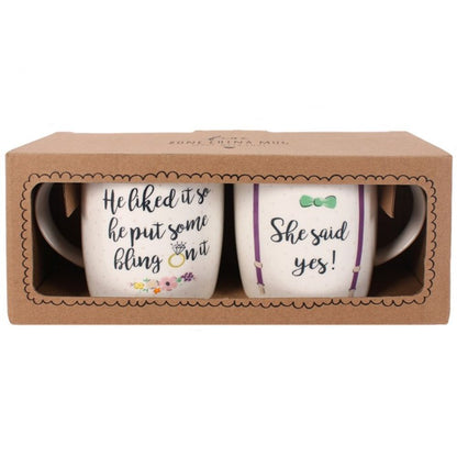 Set of 2 She Said Yes Mugs - ScentiMelti  Set of 2 She Said Yes Mugs