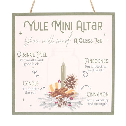 20cm Yule Altar MDF Hanging Sign - ScentiMelti  20cm Yule Altar MDF Hanging Sign