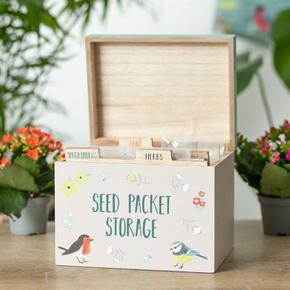 British Garden Birds Seed Packet Storage Box - ScentiMelti  British Garden Birds Seed Packet Storage Box