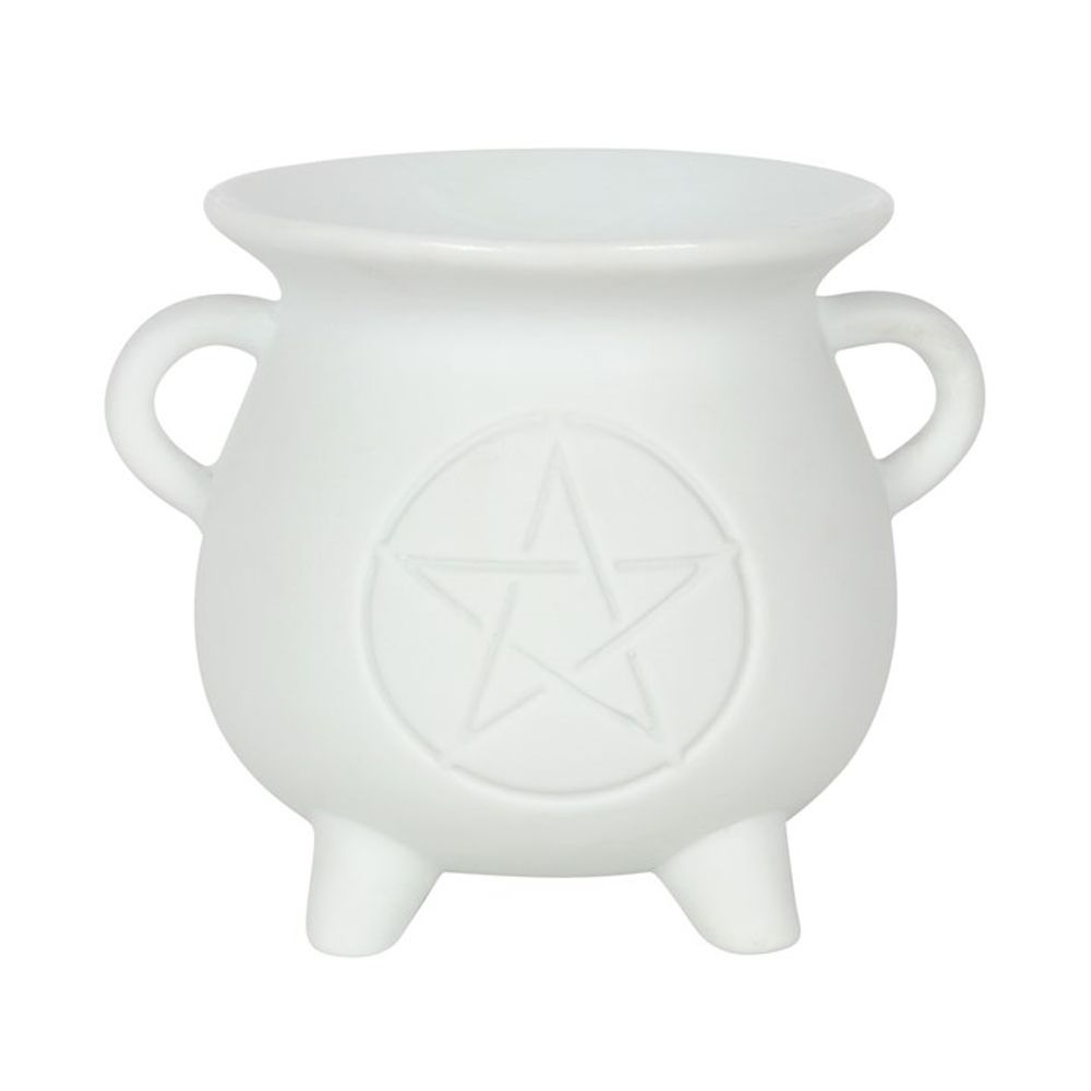 White Pentagram Cauldron Oil Burner - ScentiMelti  White Pentagram Cauldron Oil Burner