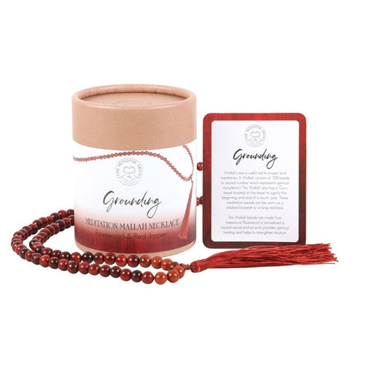 Grounding Rosewood & Red Jasper Mallah Necklace - ScentiMelti  Grounding Rosewood & Red Jasper Mallah Necklace